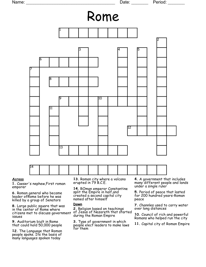 Rome Crossword