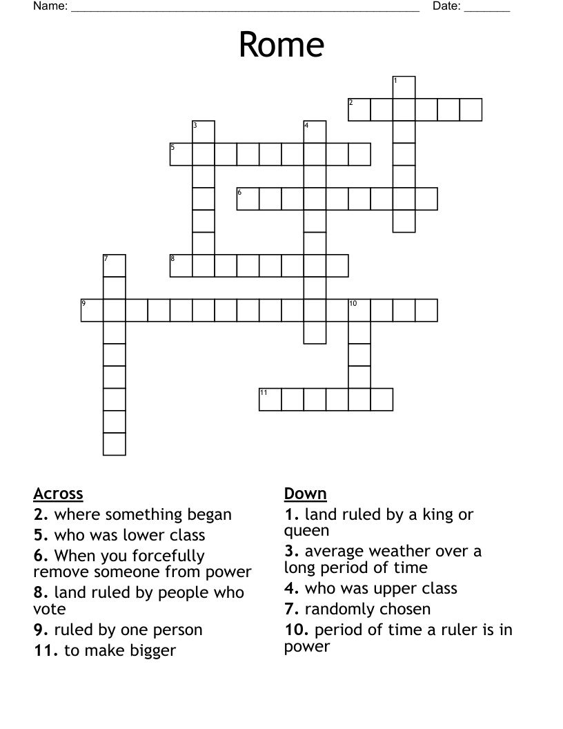 Rome Crossword