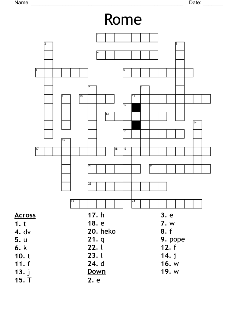 Rome Crossword