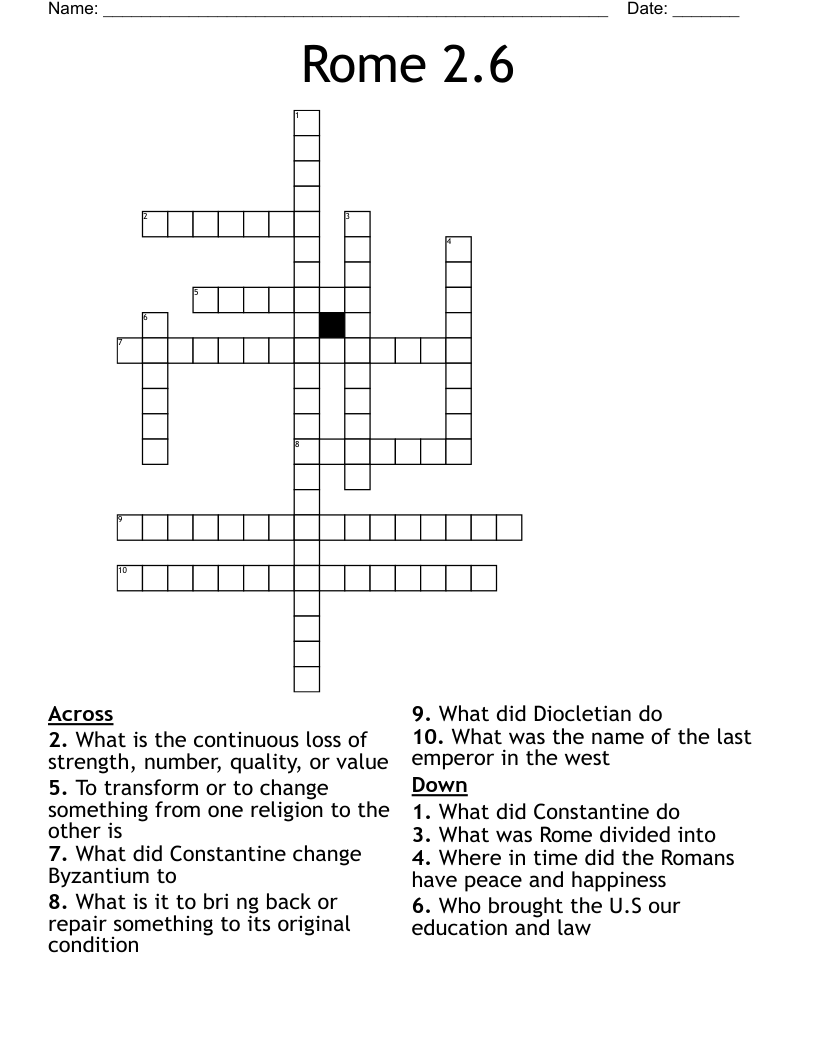 Rome 2.6 Crossword