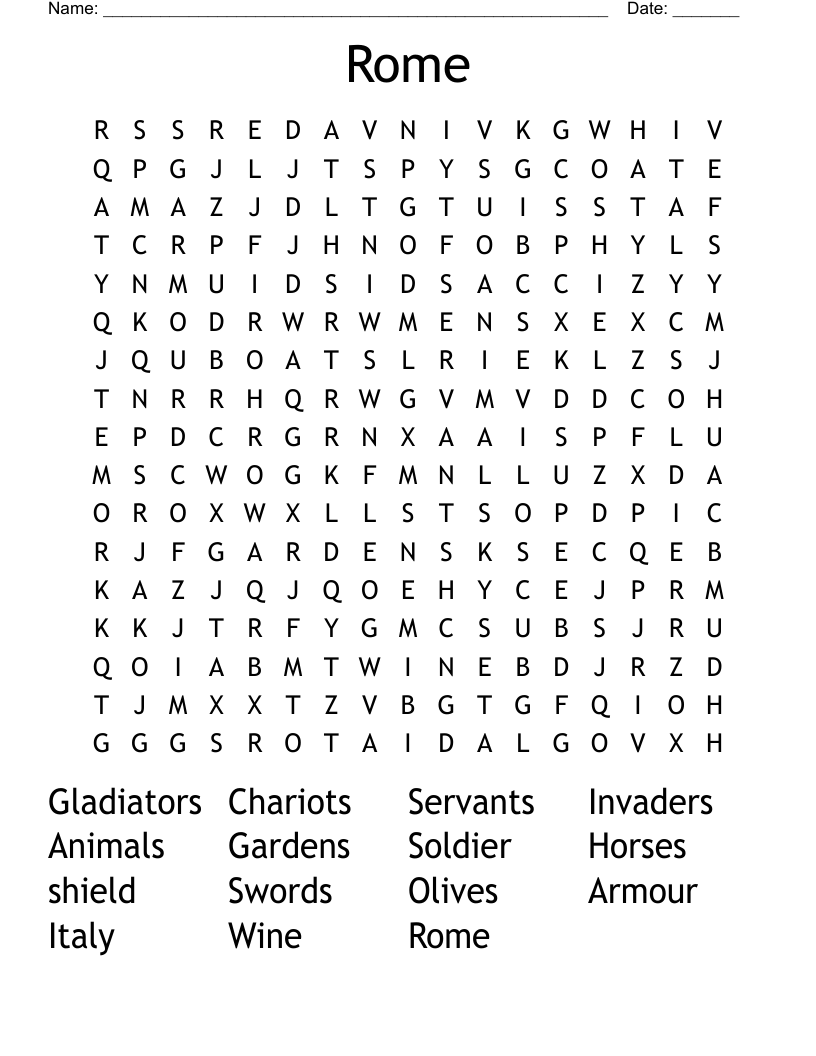 Rome Word Search