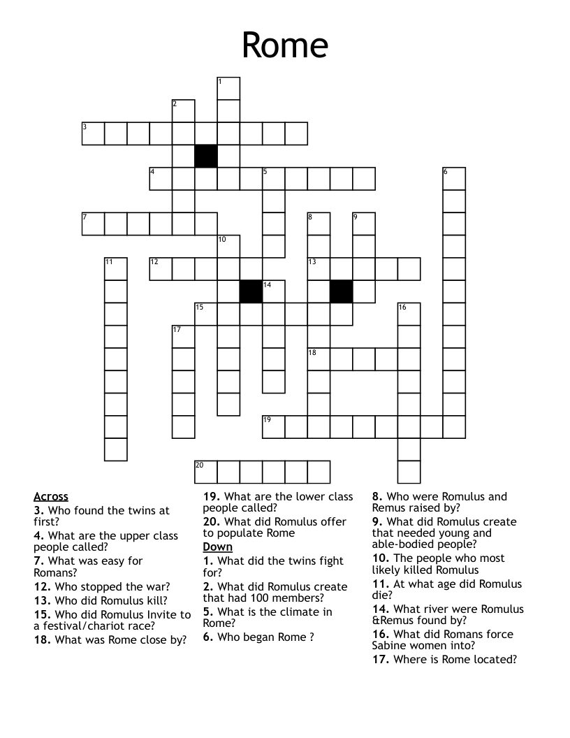 Rome Crossword