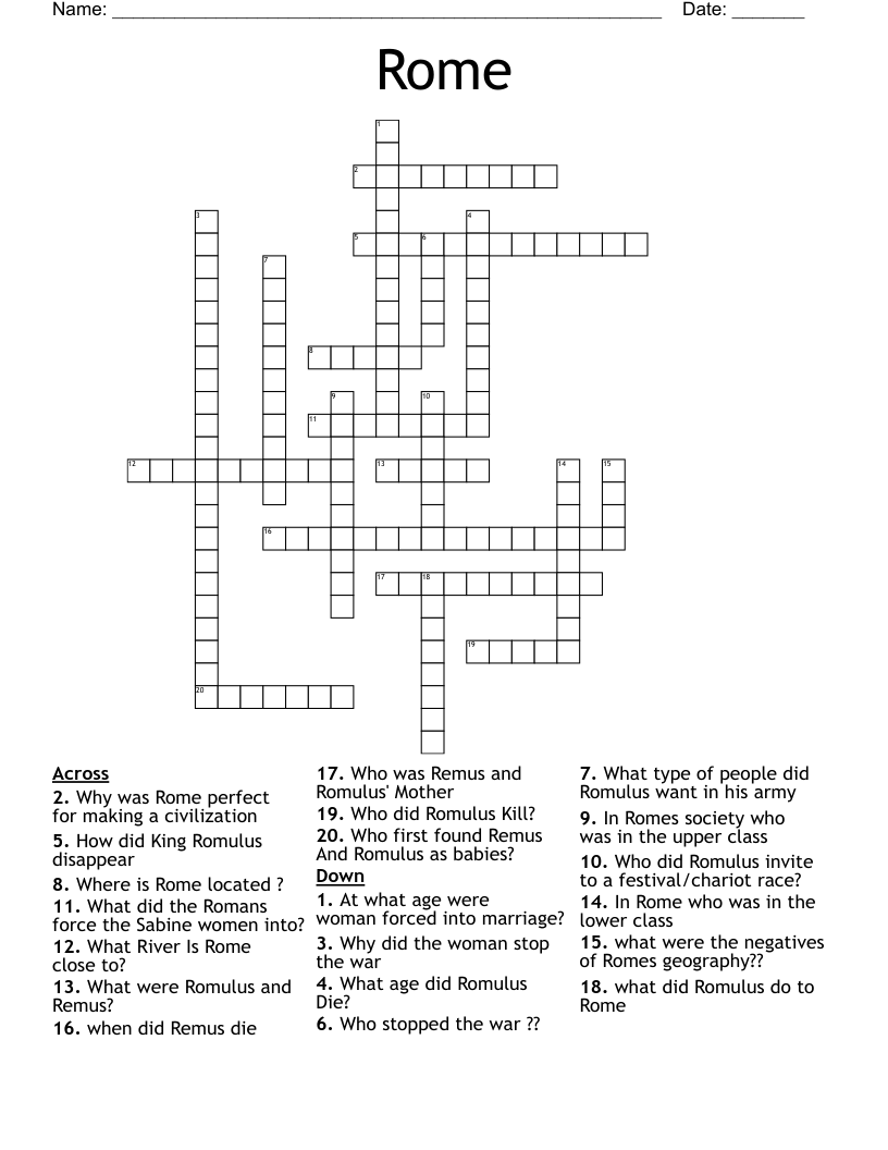 Rome Crossword