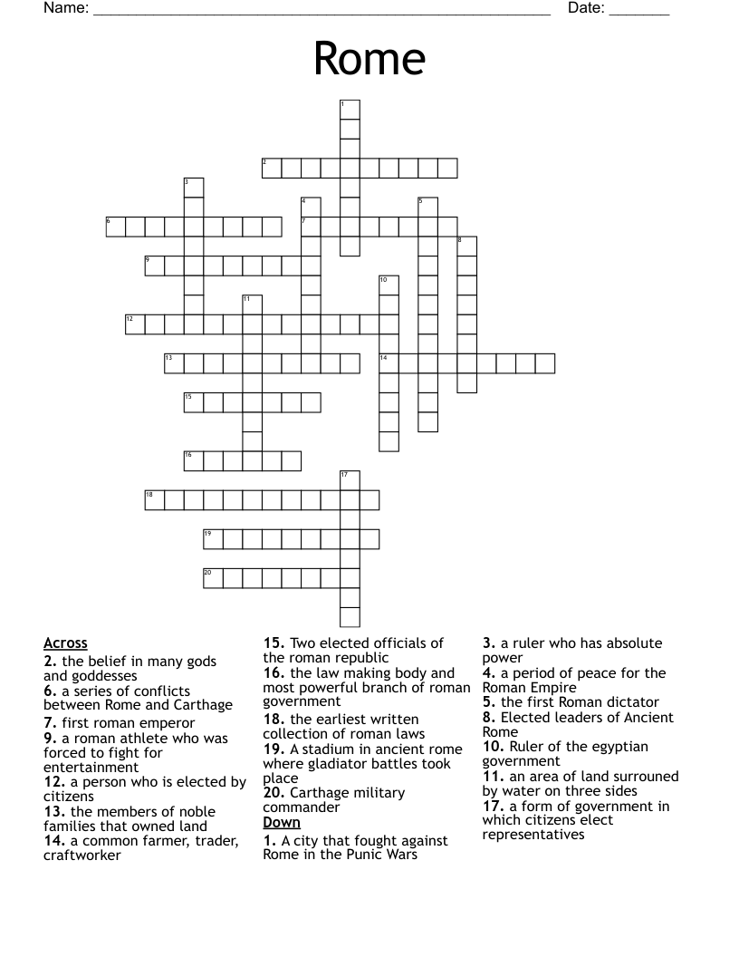 Rome Crossword