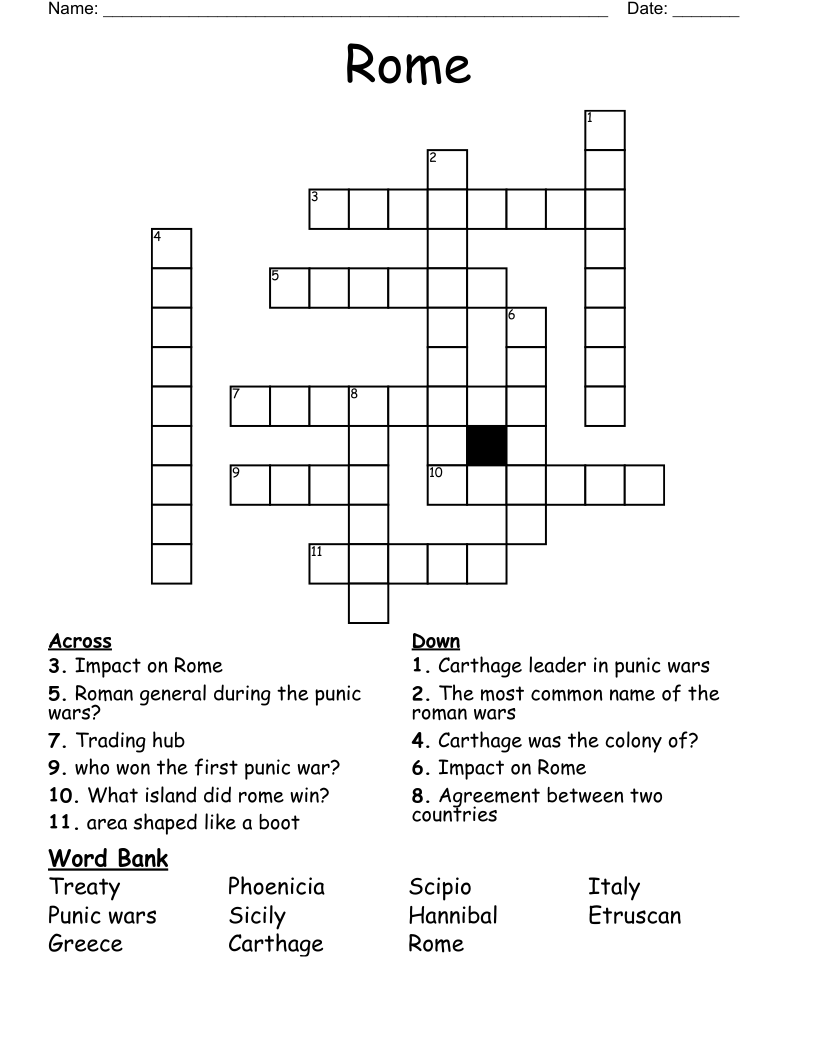 Rome Crossword