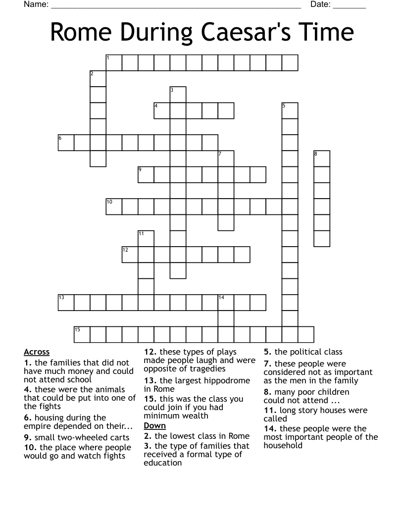Rome During Caesar's Time Crossword