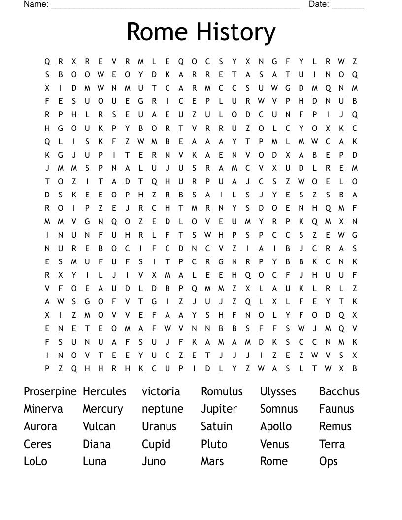 Rome History Word Search