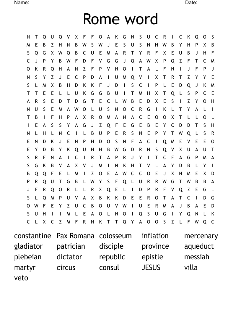 Rome word Word Search