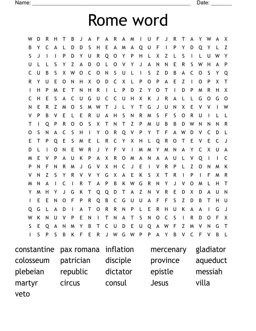 Rome word Word Search