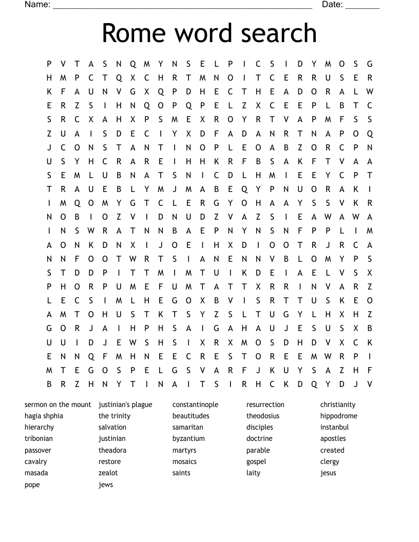 Rome word search