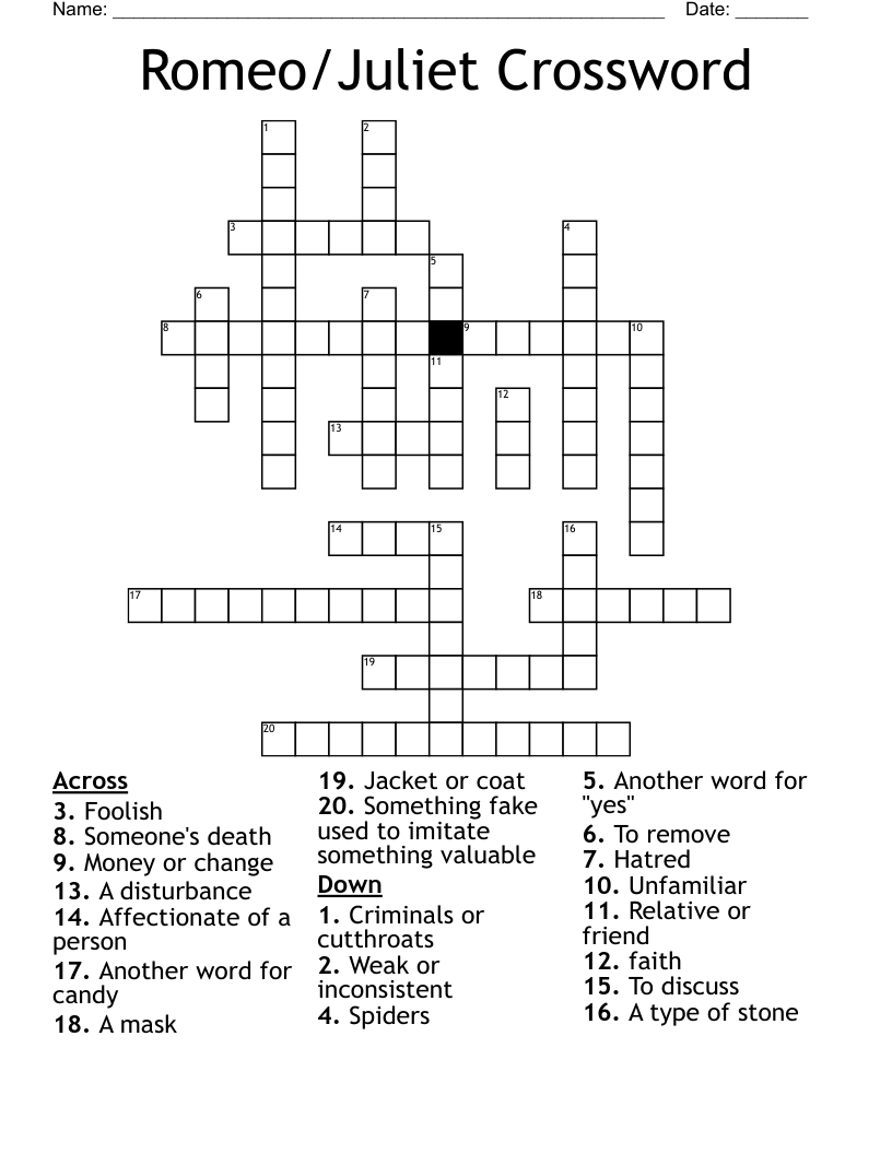 Romeo/Juliet Crossword