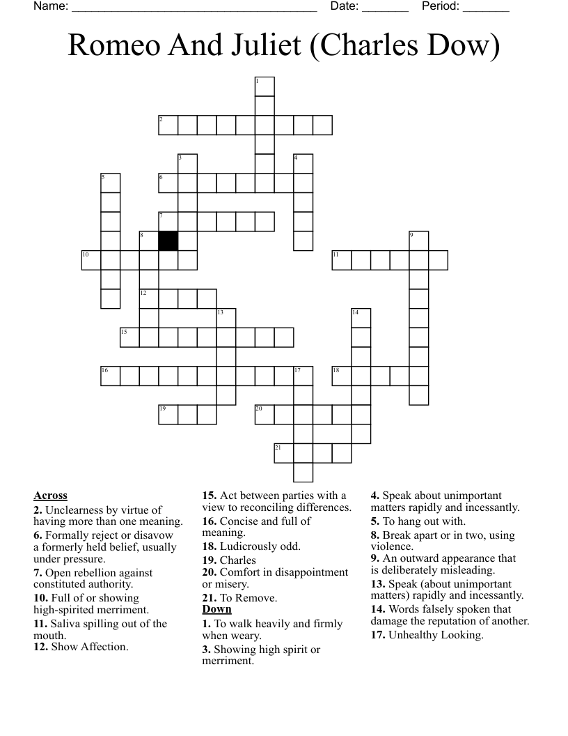 Romeo And Juliet   (Charles Dow) Crossword