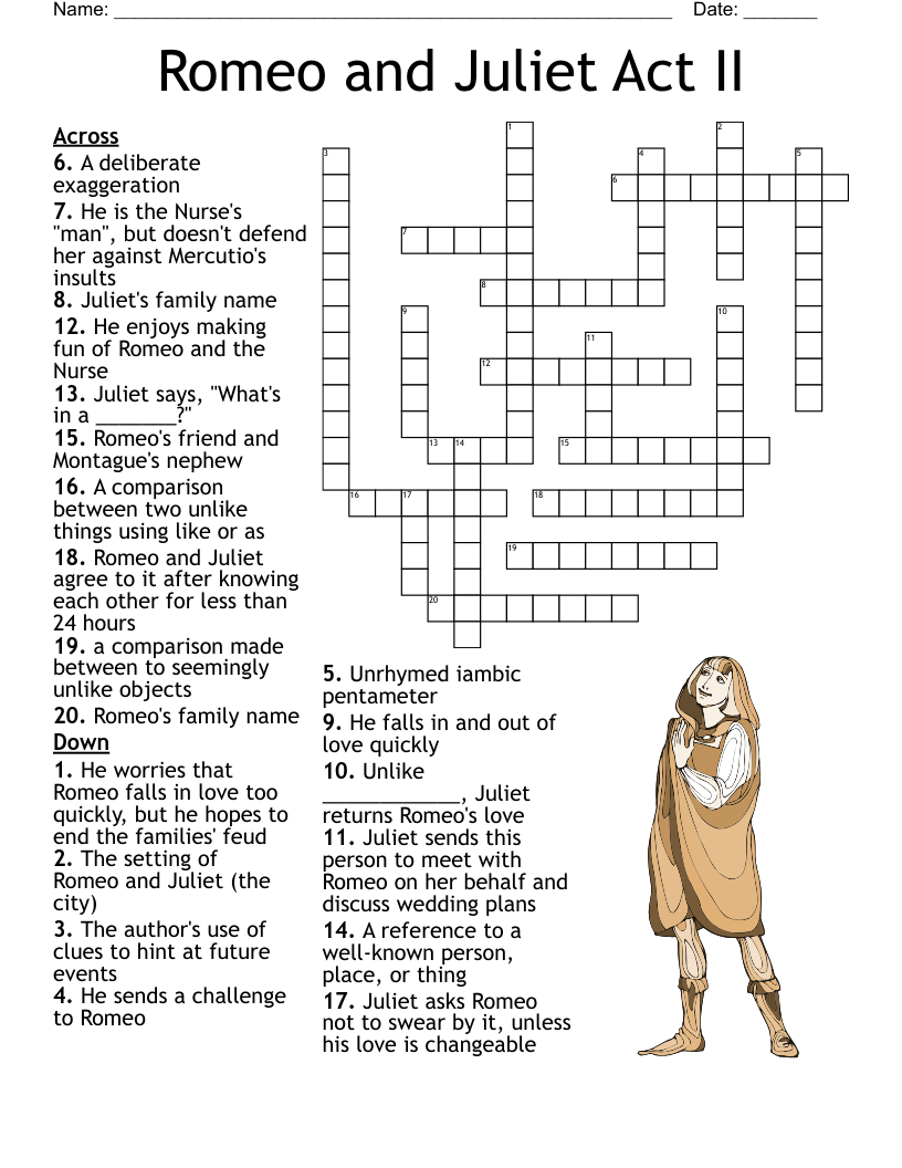 Romeo and Juliet Act II Crossword