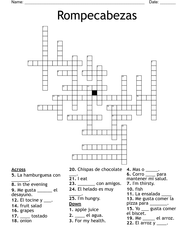 Rompecabezas Crossword
