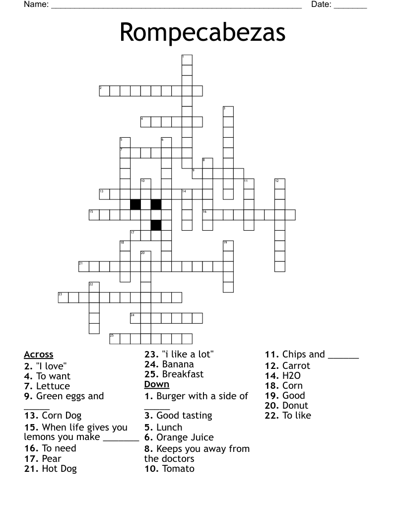 Rompecabezas Crossword