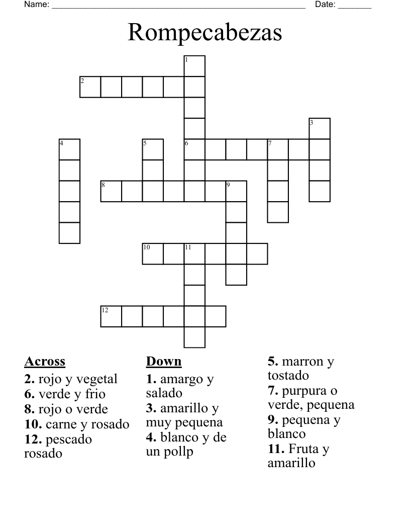 Rompecabezas Crossword
