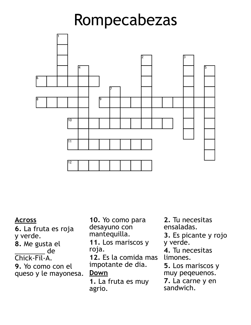 Rompecabezas Crossword