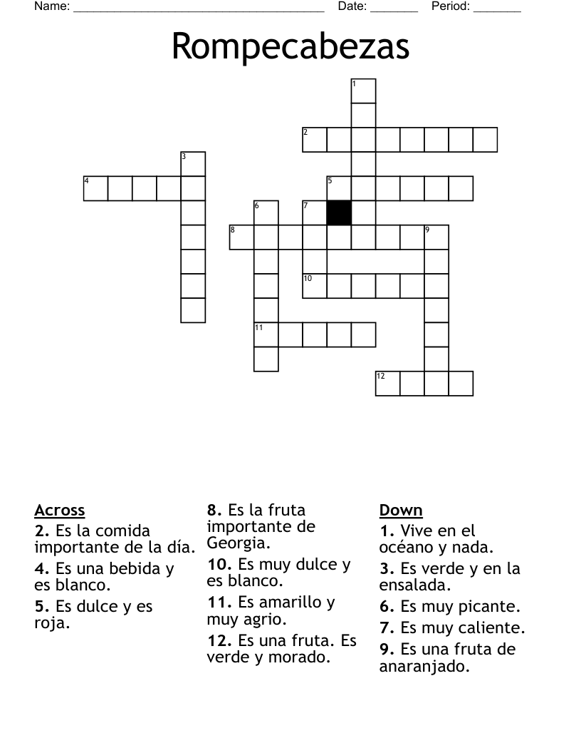 Rompecabezas Crossword