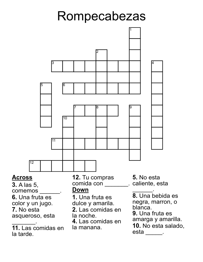 Rompecabezas Crossword