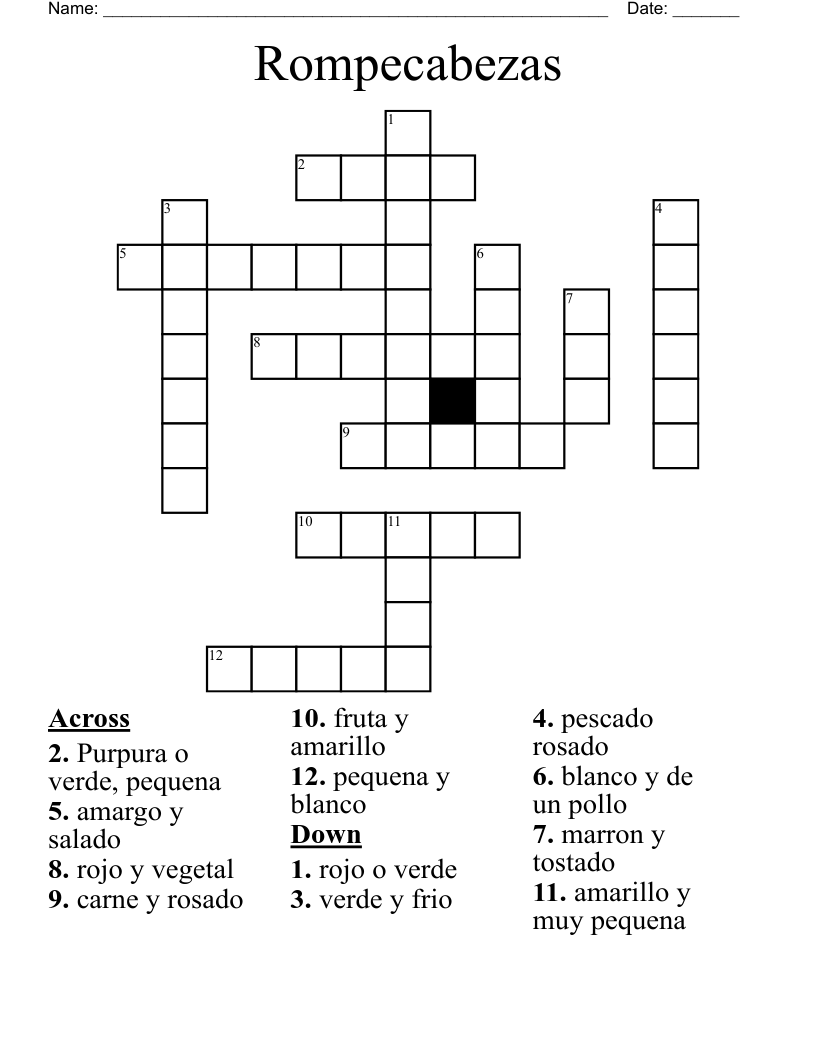Rompecabezas  Crossword