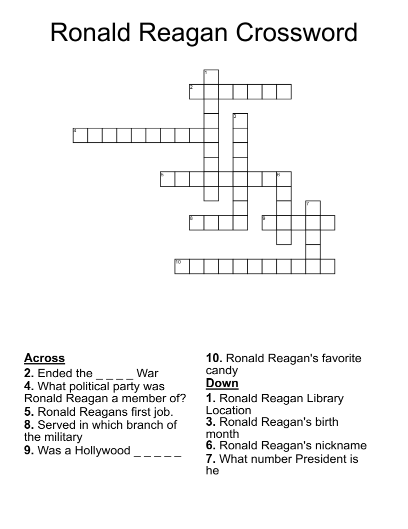 Ronald Reagan Crossword