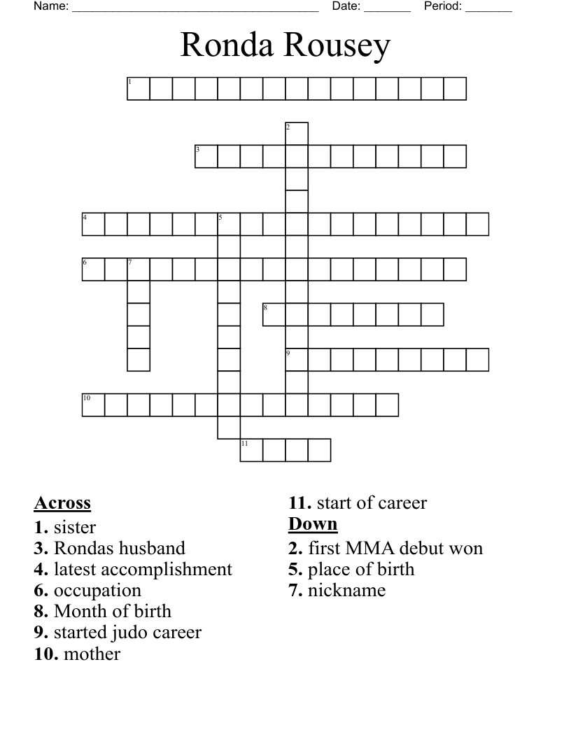 Ronda Rousey Crossword