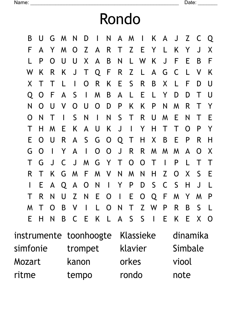 Rondo Word Search