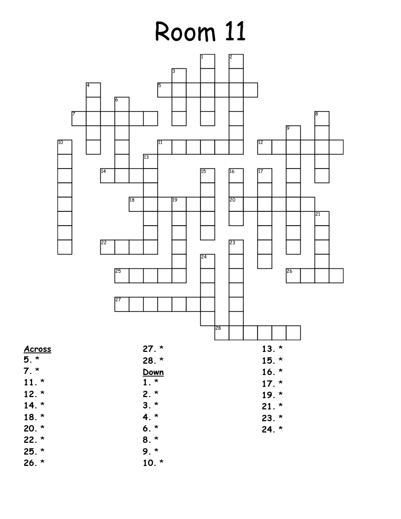 Room 11 Crossword