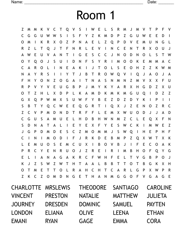 Room 1 Word Search