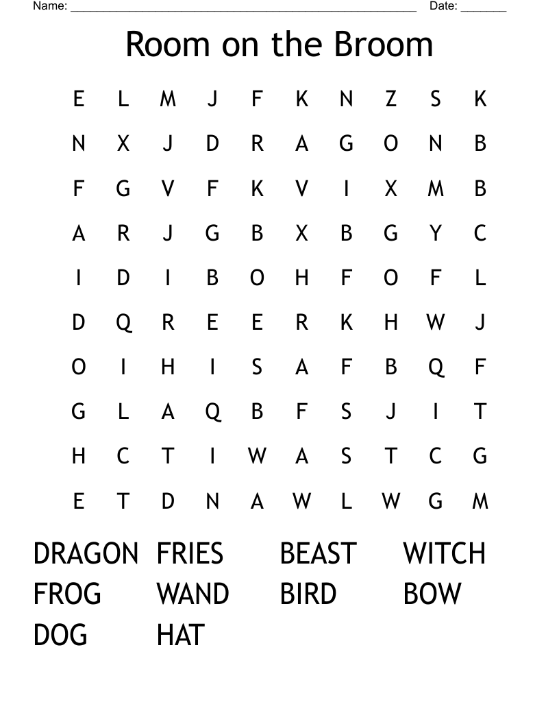 Room on the Broom Word Search