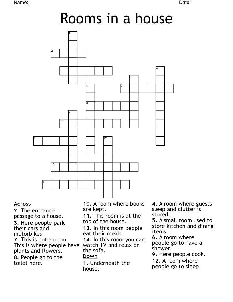 Rooms in a house Crossword