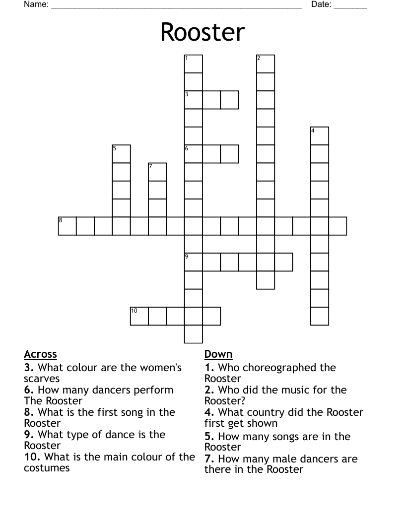 Rooster Crossword