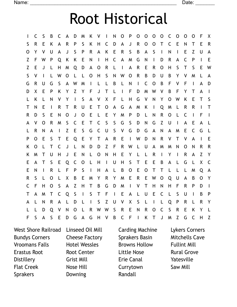 Root Historical Word Search