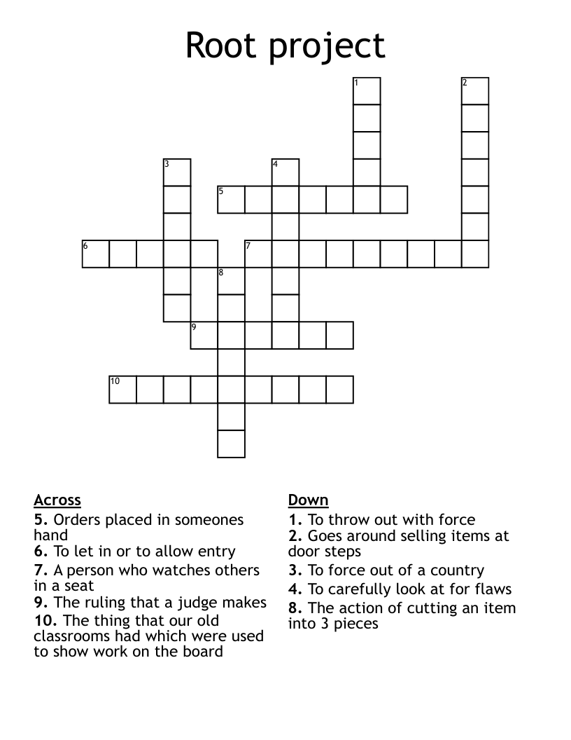 Root project Crossword