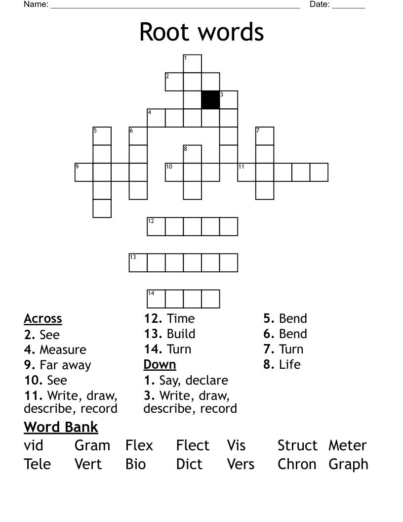 Root words Crossword