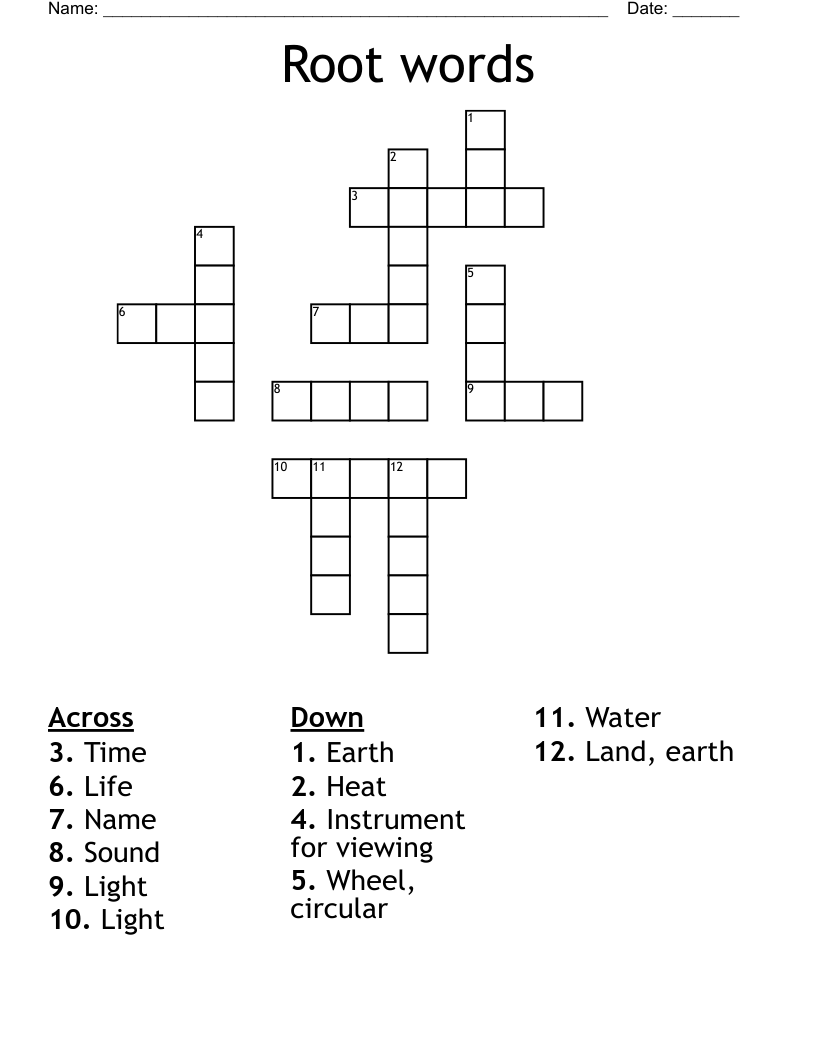 Root words Crossword