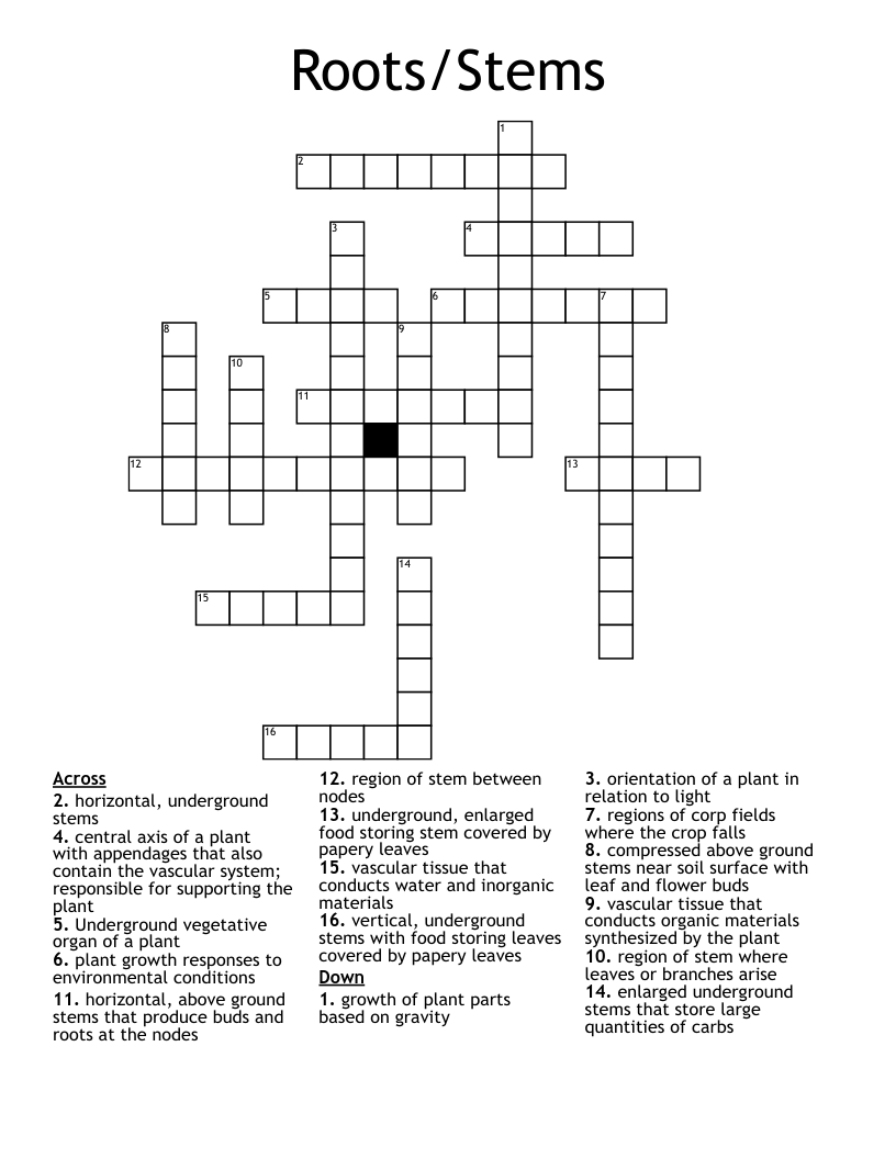 Roots/Stems Crossword