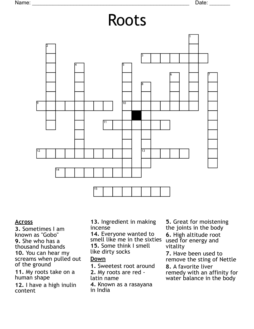 Roots Crossword