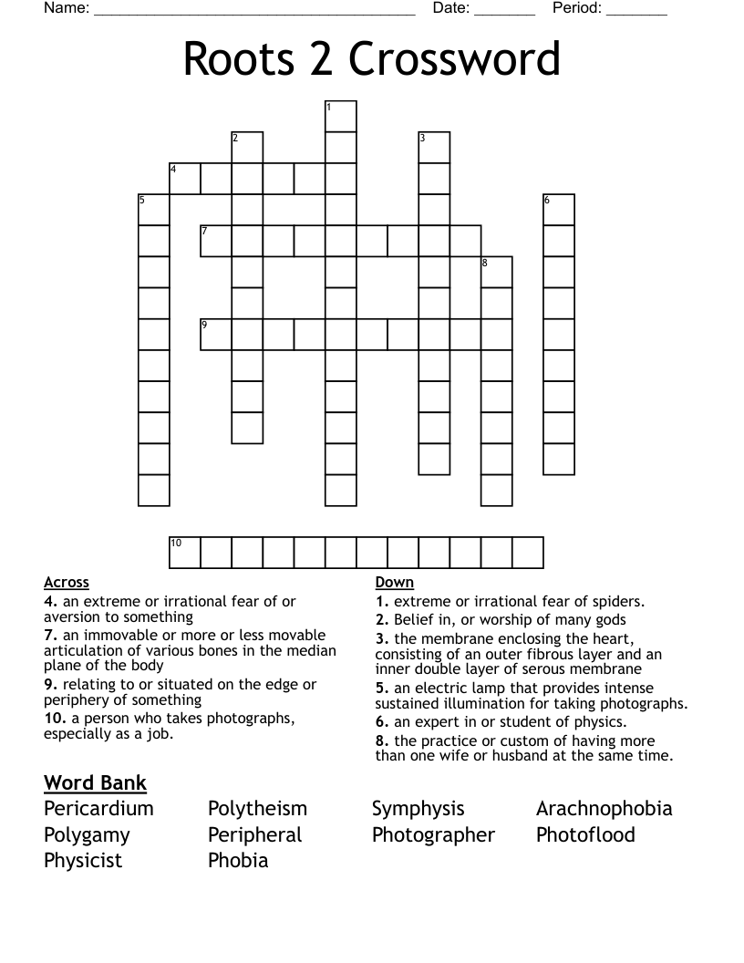 Roots 2 Crossword
