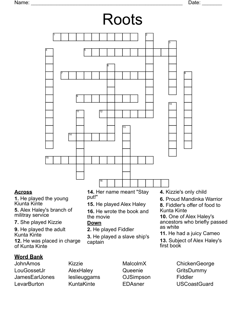 Roots Crossword