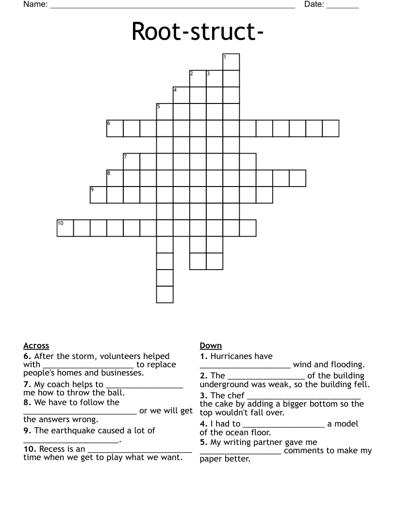 Root-struct- Crossword