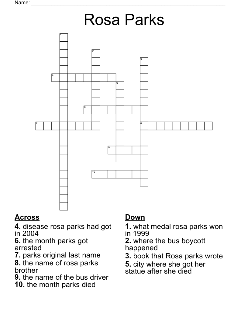 Rosa Parks  Crossword