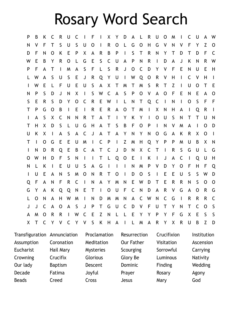 Rosary Word Search