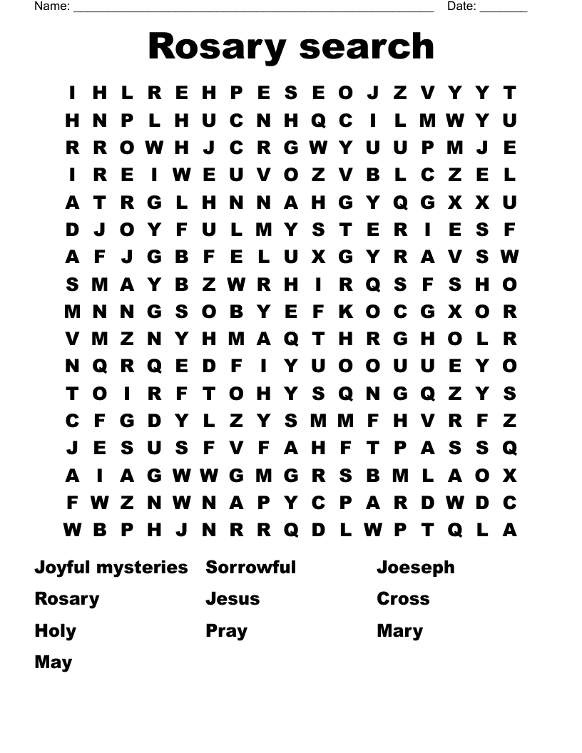 Rosary search Word Search