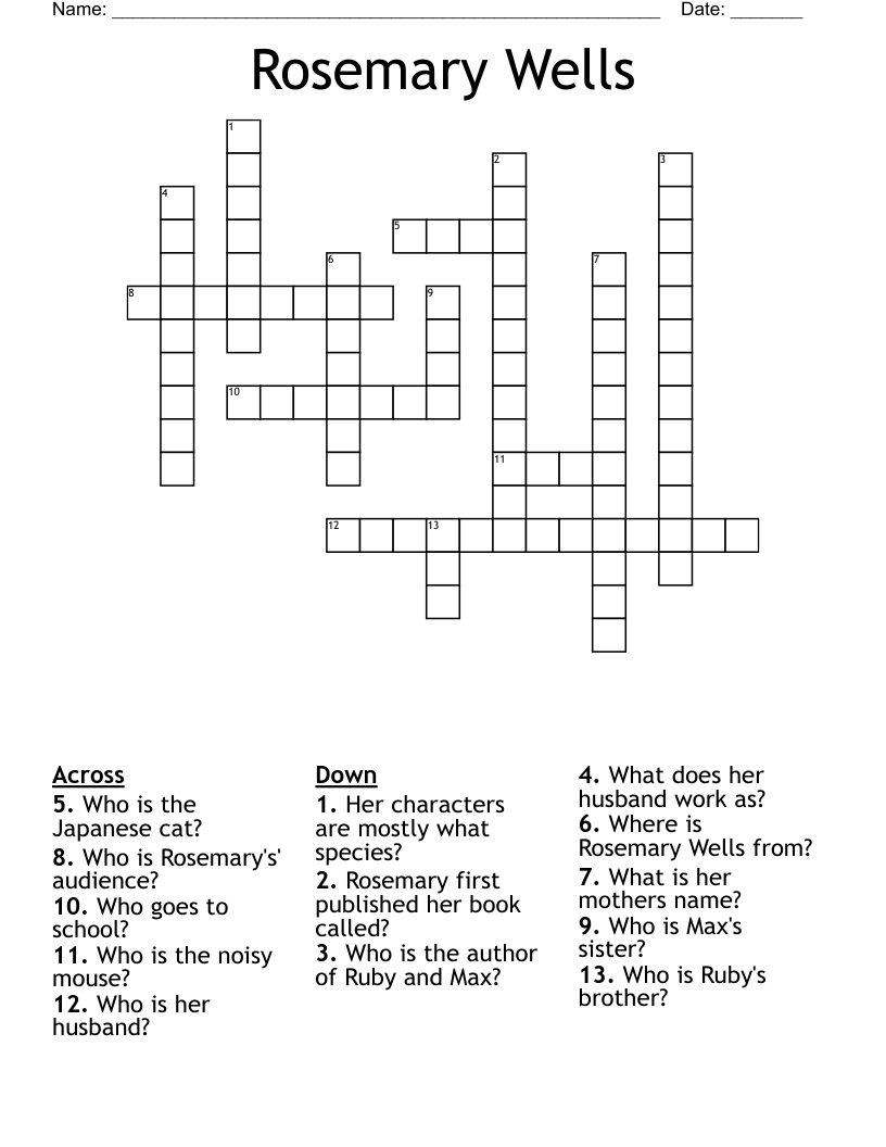 Rosemary Wells Crossword