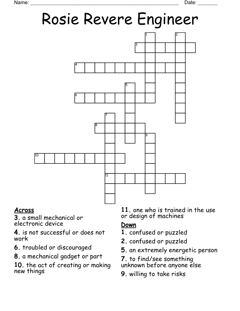 Rosie Revere Engineer Crossword