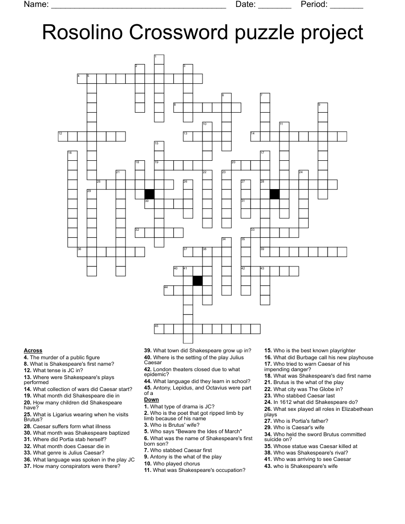Rosolino Crossword puzzle project
