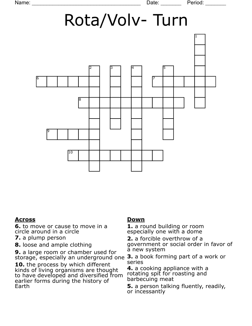 Rota/Volv- Turn Crossword
