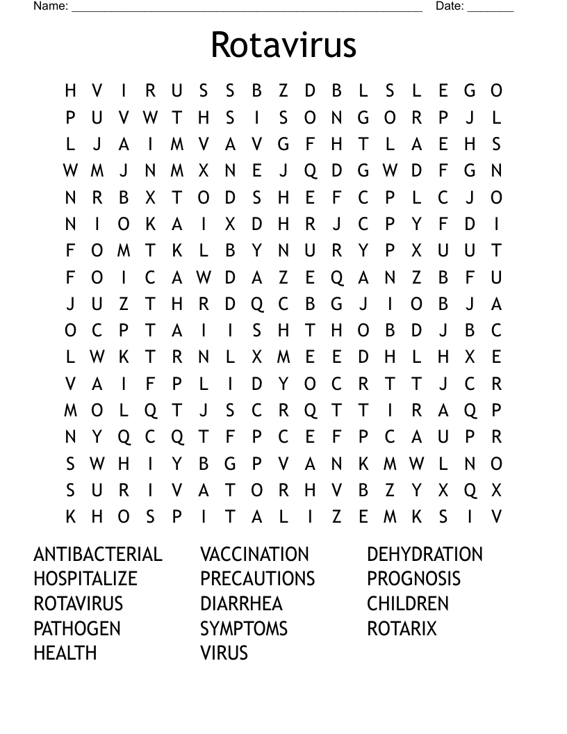 Rotavirus Word Search
