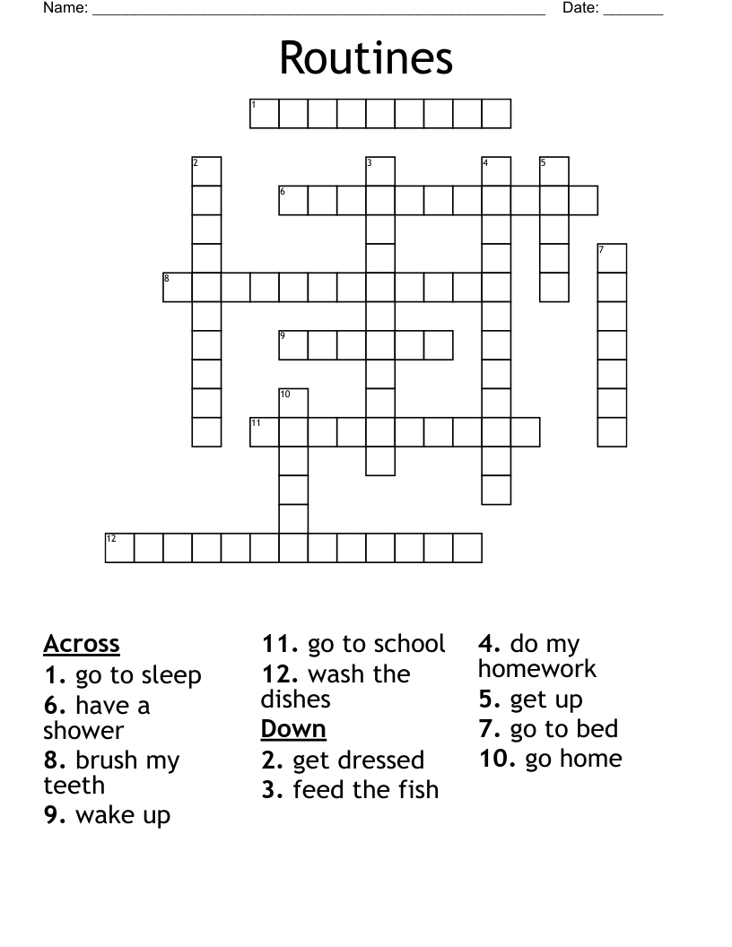 Routines Crossword